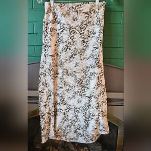 Simplee Apparel Beige and Black Animal Print Maxi Skirt